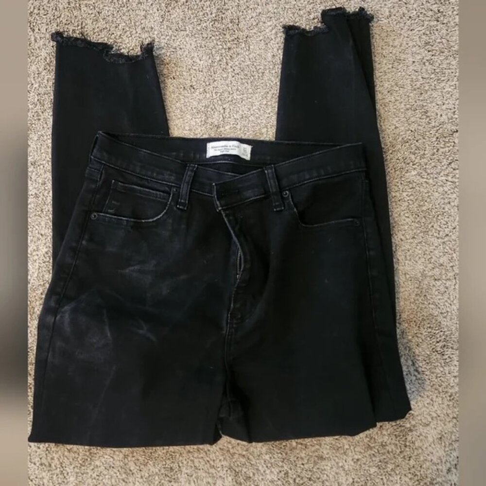 Abercrombie & Fitch High Rise Super Skinny Black Jeans Ankle | Size 12 / 31L